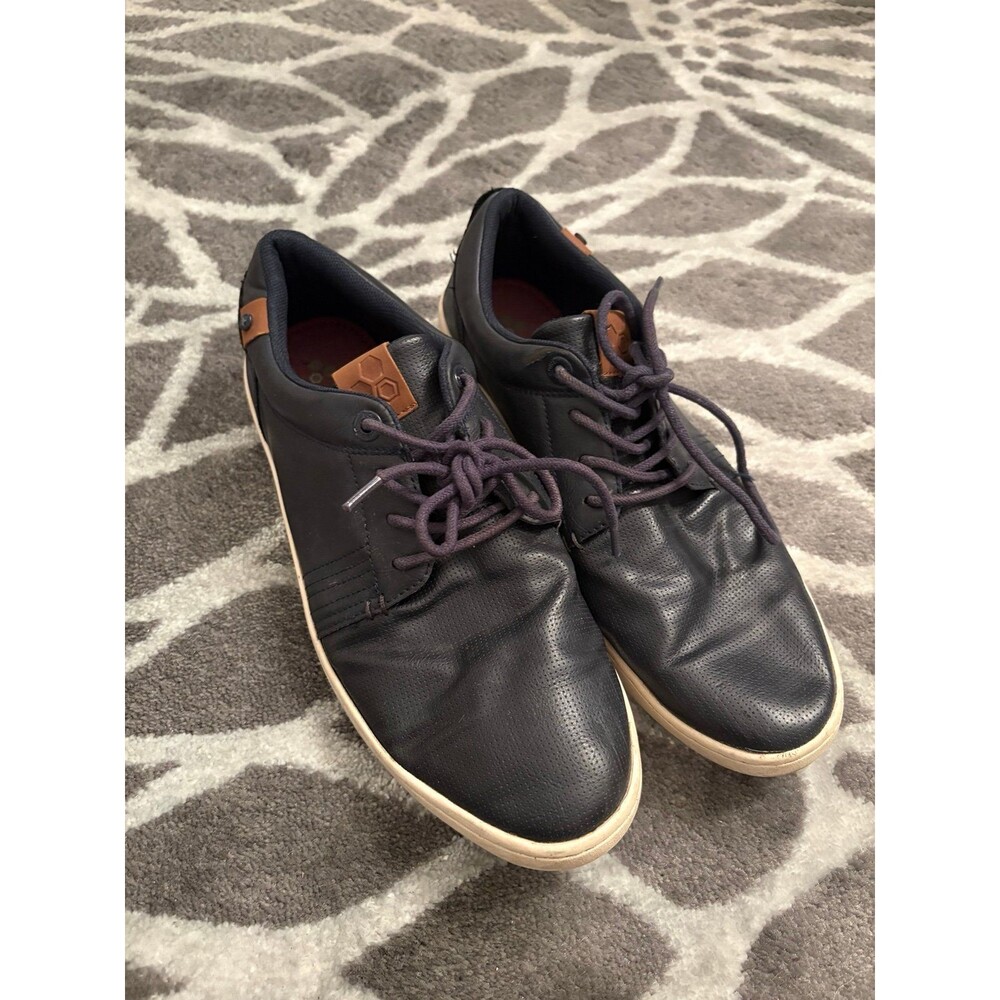 Navy Blue Aldo Lloyd And Price Leather Sneakers